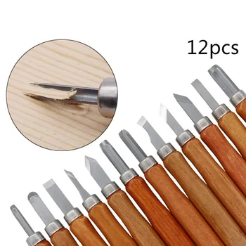 

12pcs Carving Knife Wood Root Carving Rubber Stamp Manual Engraving Tool Utility Knife