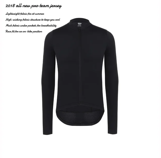 

SPEXCEL 2019 all black New Italy fabric Pro Team Long Sleeve Cycling jerseys tranning bicycle race fit cycling clothes in stock