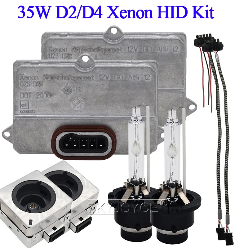 SKYJOYCE Original 35W Xenon D2S HID Kit 4300K 5000K 6000K D2S D2R D4S D4R Xenon HID Bulb Ballast 5DV008290-00 D4S Headlight Kit (3)