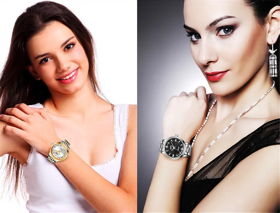 LOREO женские часы с бриллиантовым дисплеем, простые женские часы, Топ бренд, Роскошные сапфировые автоматические механические часы из нержавеющей стали