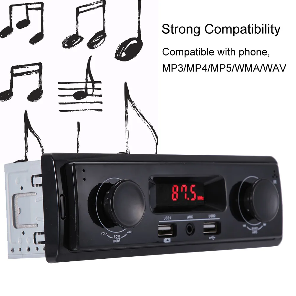 Автомобильный стерео MP3-плеер аудио радио mp3-плееры FM USB AUX вход один 1 Din MP3-плеер