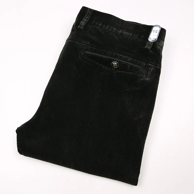 Новые Модные свободные вельветовые брюки с завышенной талией Прямые, устойчивые к морщине, утягивающие, свободные, длинные, повседневные, большие размеры 29-37, 38, 40