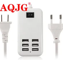 Новейшие 6 Порты и разъёмы Портативный usb-хаб настольные часы настенные Зарядное устройство AC Мощность адаптер ЕС Разъем слота для зарядки удлинитель розетка с выключателем