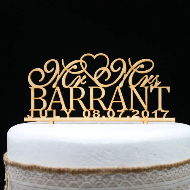 Customized Rustic Wedding Cake Topper Personalized Wooden Last Name And Date Mr Mrs Customized Rustic Wedding Cake Topper Personalized Wooden Last Name And Date Mr Mrs