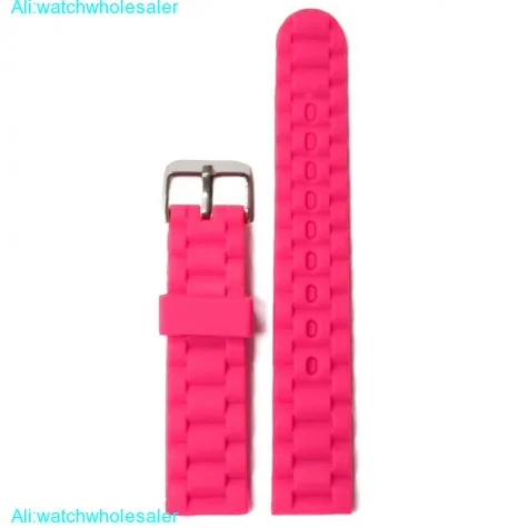 18mm Deep Magenta  Silicone Jelly Rubber Ladies Watch Band Straps WB1060M18JB