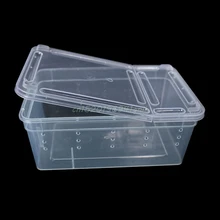 Transparent Plastic Box Insect Reptile Transport Breeding Live Food Feeding Box#T025#