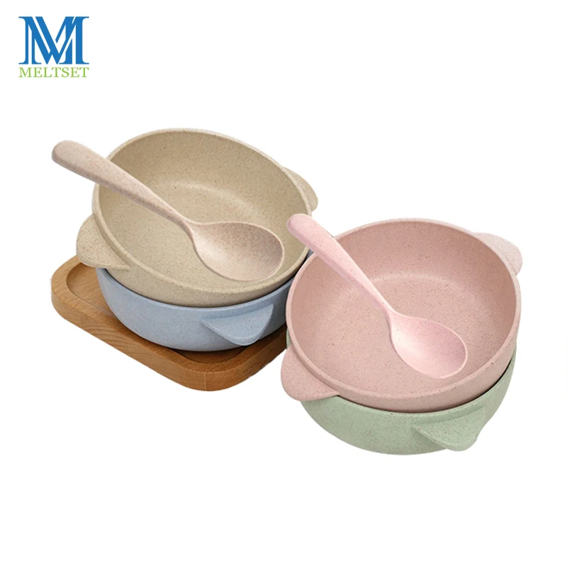 Eco Friendly Wheat Straw Salad Rice Bowl Kitchen Children Kids Bowl