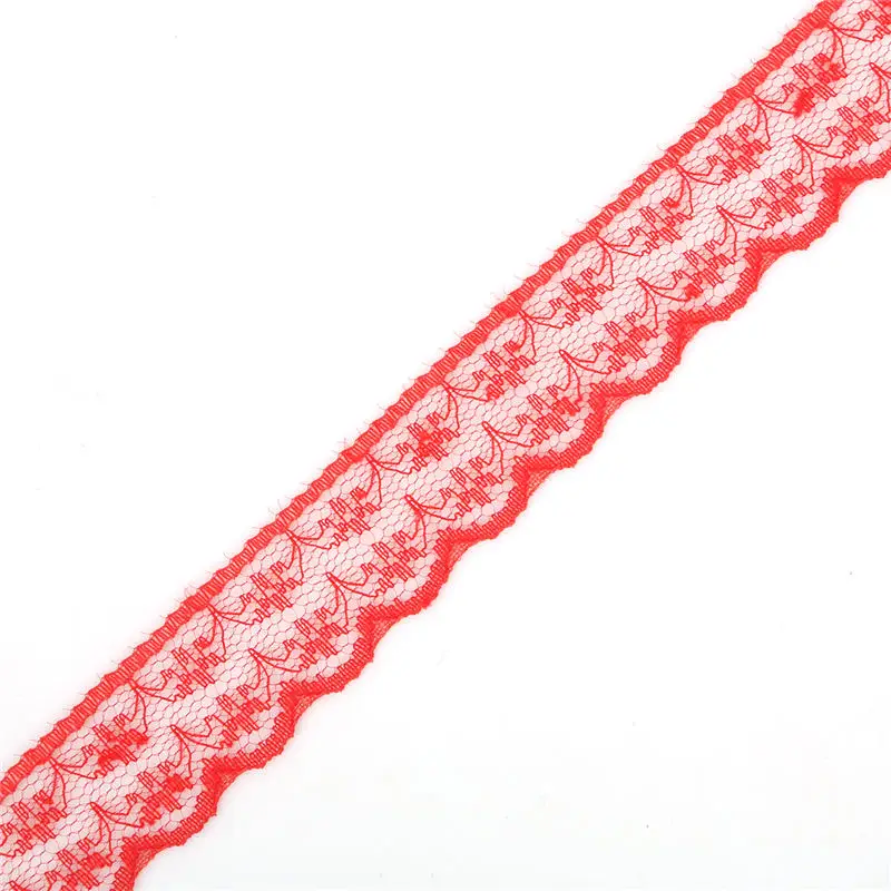 Новинка, 10 ярдов, кружевная лента для обрезки, ширина 2 см, Вышитое кружево для шитья/одежды/цветочных украшений, материал - Цвет: Red