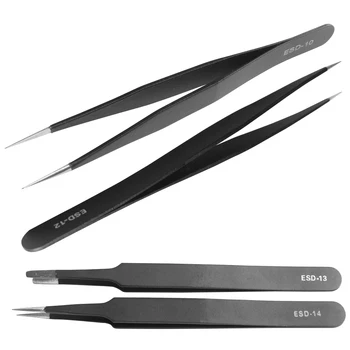 

Safe/Sharp/Stainless Antistatic Precision Tweezer Set 6Pcs/Tweezers Stainless Manicure tool Nail/EyeLash Shaping equipment