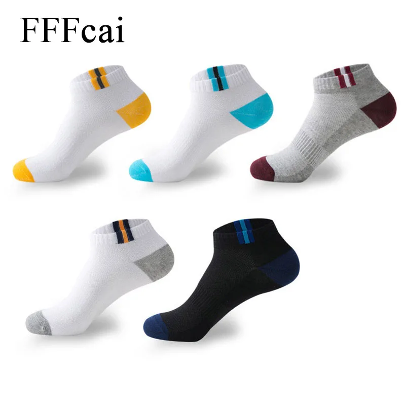 FFFcai 5 пар 2018 мужские удобные теплые спортивные носки зимние для бега хлопковые с