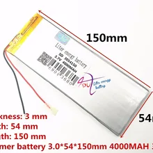 Лучший бренд батареи 3054150 3,7 V 4000 MAH 3055150 литий-полимерные батареи, 0354150 планшет средняя Встроенная батарея