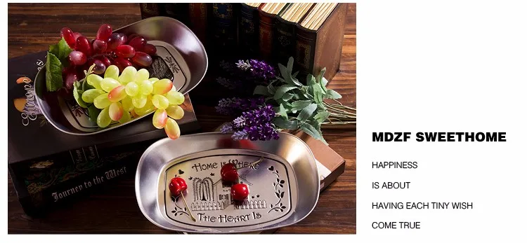Ретро и ностальгические Серебристые лотки для хранения в пасторальном стиле конфеты фрукты чаша корабль модель Оловянная тарелка кухня хранения Организации