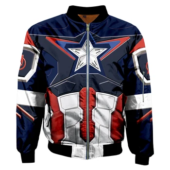 

Funny 3D Captain America Bomber Jacket 3D Zipper Pilot Jacket Coat