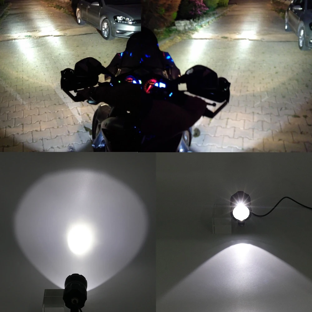 New Motorcycle LED Headlight Spotlight Super Bright White Moto Motorbike Fog Driving Passing Spot Lights (12)