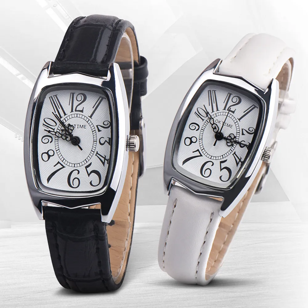 Высококачественные модные кварцевые наручные часы люксовый бренд с кожаным ремешком женские часы квадратный чехол с циферблатом женские цифровые часы Kol Saati Fi