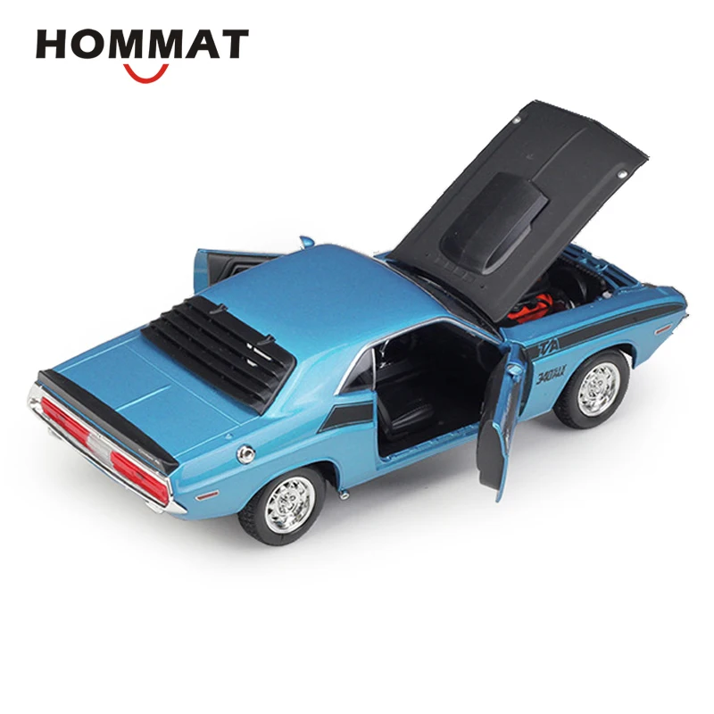 Hommate Simulation Welly 1:24 Scale 1970 Dodge Challenger T \ A Модель из сплава мышц литые игрушечные машинки Коллекционная модель автомобиля