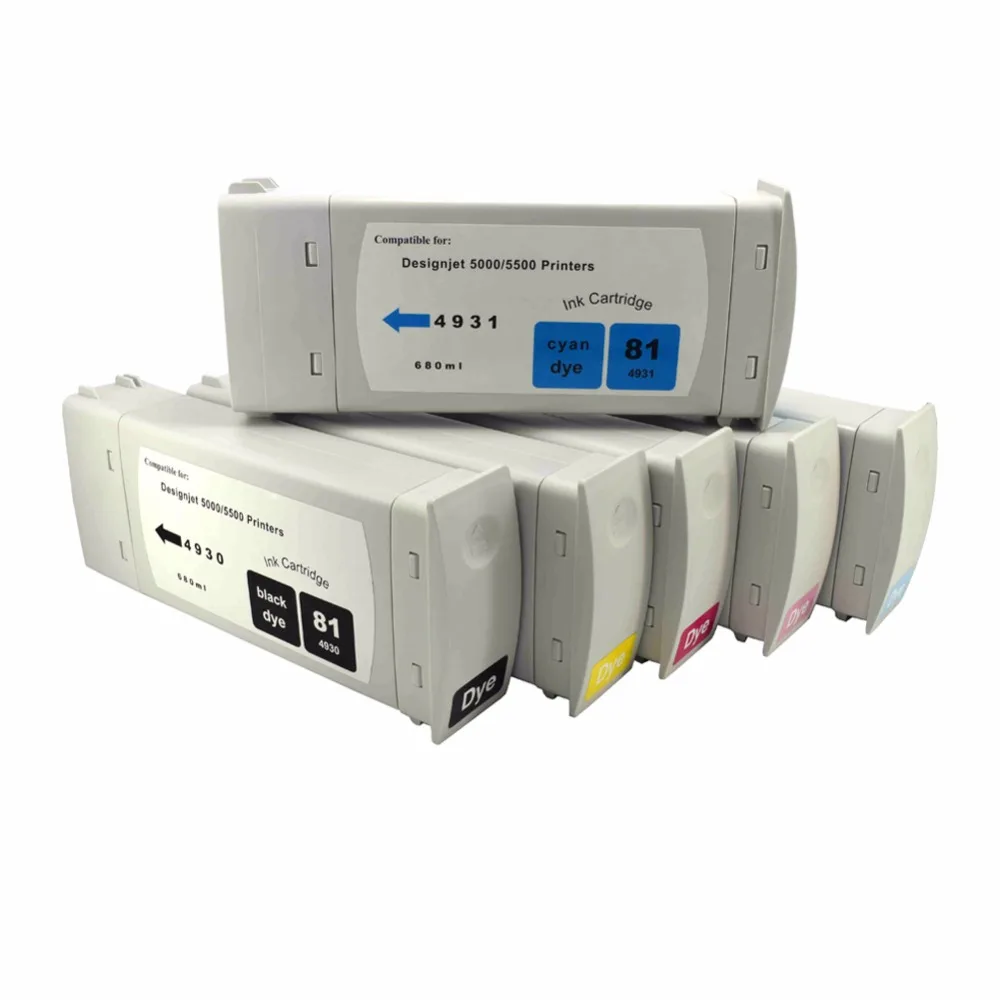 1set Compitable Cartridge Replacement for HP81 Ink Cartridges for HP 81 C4930A C4931A C4932A