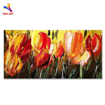 

TBM ART Textured Red Color Rose Wall Art for Living Room Decor Hand-painted Modern Abstract Oil Painting on Canvas Gift JYJ071