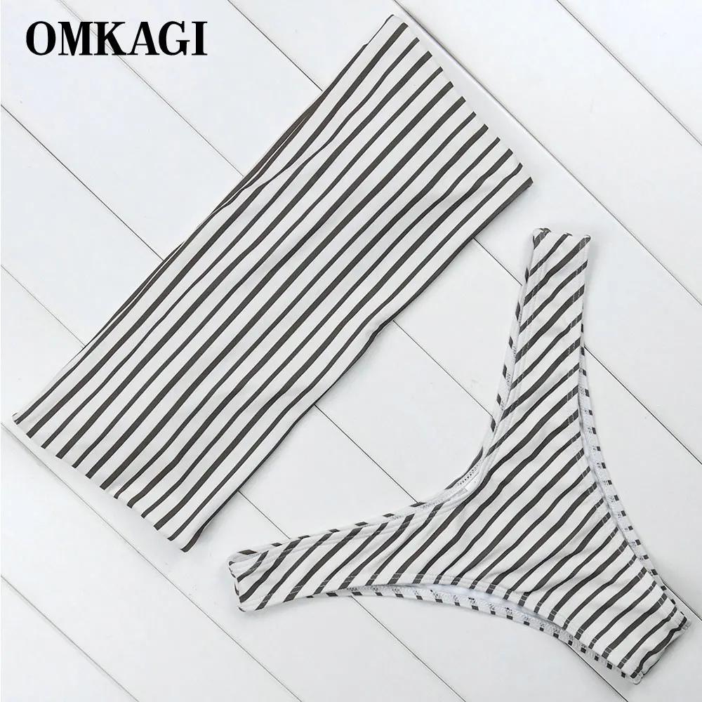 

OMKAGI Off Shoulder Bikini 2018 Swimsuit Women Swimwear Biquinis Sexy Push Up Bikinis Set Swimming Bathing Suit Beachwear