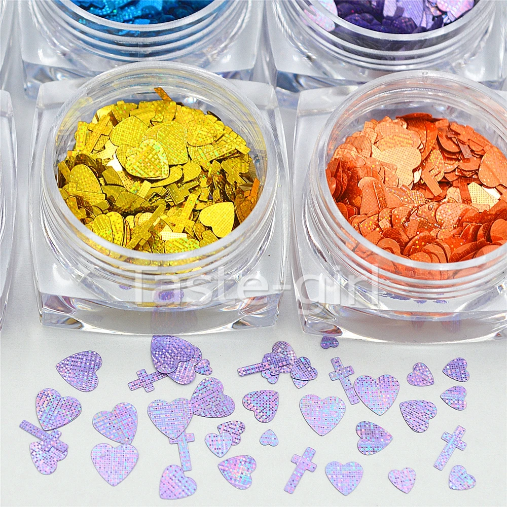

12 colors Mixed Heart ross Paillette Glitter Nails Slice Powder Set DIY Design Nail Art Sequins Decoration Fashion Accessories