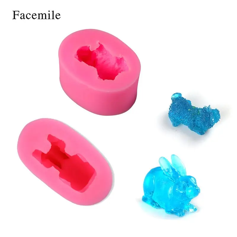 

Facemile 1PCS Rabbit Dog 3D Mold Animal Silicone Cake Mold Candle Chocolate Mould Kitchen Baking Fondant Cake Decoration Tool