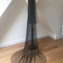 Свадебная вуаль, для церкви, длина вуали для невесты, с кромкой, 1 слой, фата для невесты в черном, белом, цвета слоновой кости, цвета шампанского