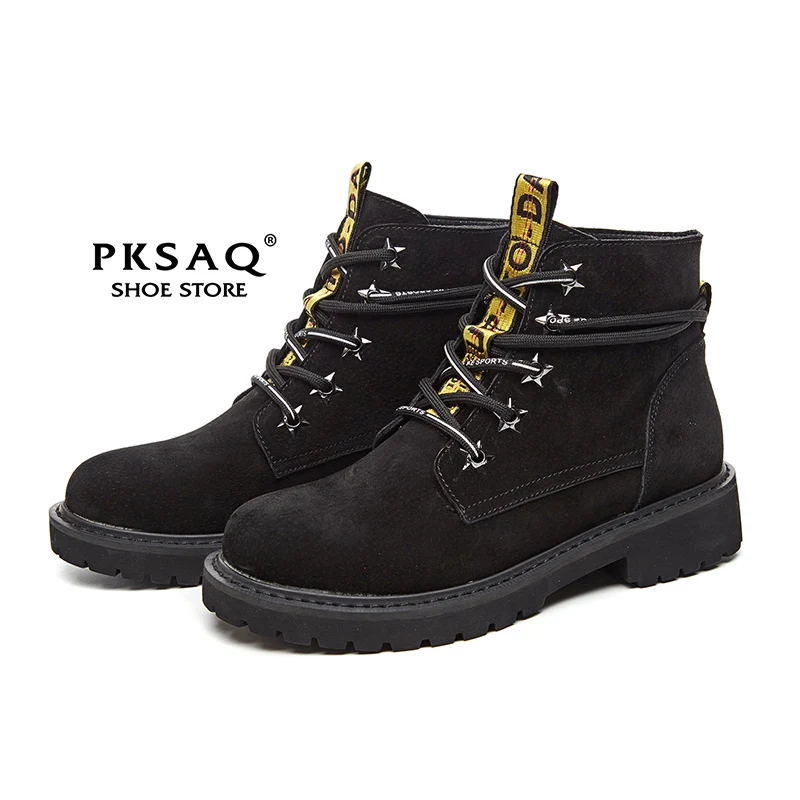 

Hot sale Women Genuine leather Boots Autumn and Winter Waterproof Ankle Boots Martin Boots Outdoor Working Boots Women Shoes