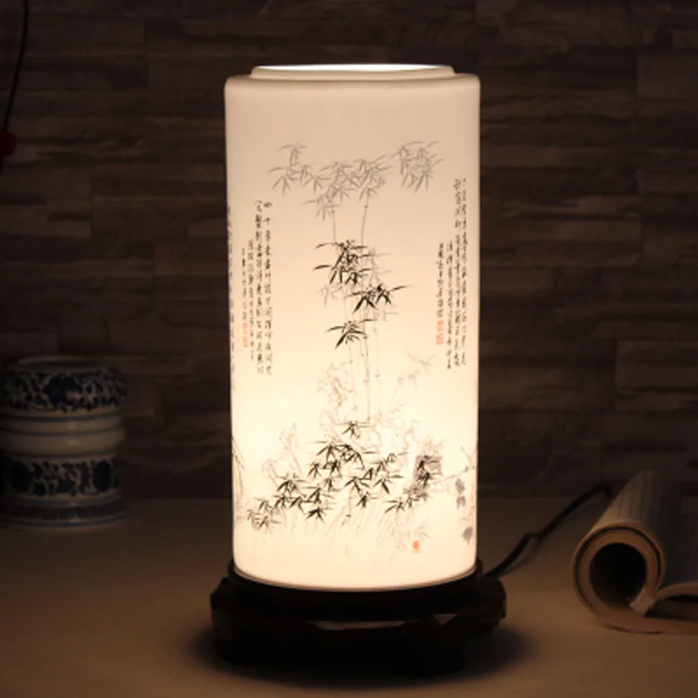 Ceramic lamp Jingdezhen Vintage style ceramic desk table lamps for