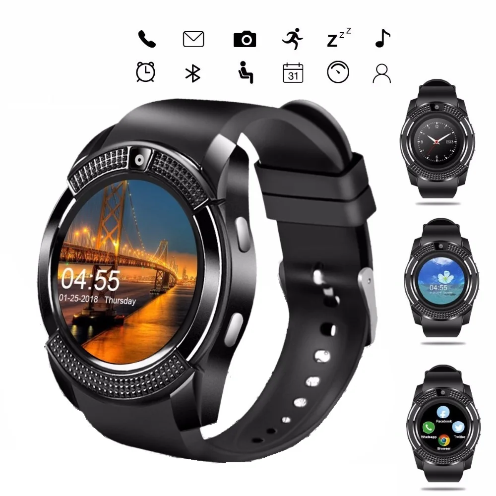 

Smart Watch Bluetooth Touch Screen Android Waterproof Sport Men Women Smartwatched with Camera SIM Card Slot