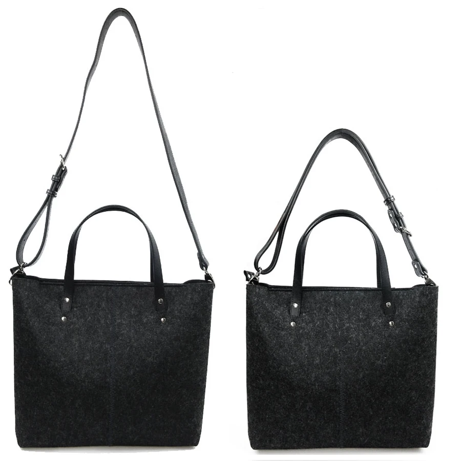 Женская сумка из фетра с фокусом зрения, большая женская сумка на плечо, темно-серый минималистский пакет, повседневная женская сумка через плечо, сумка-тоут, сумка-мессенджер