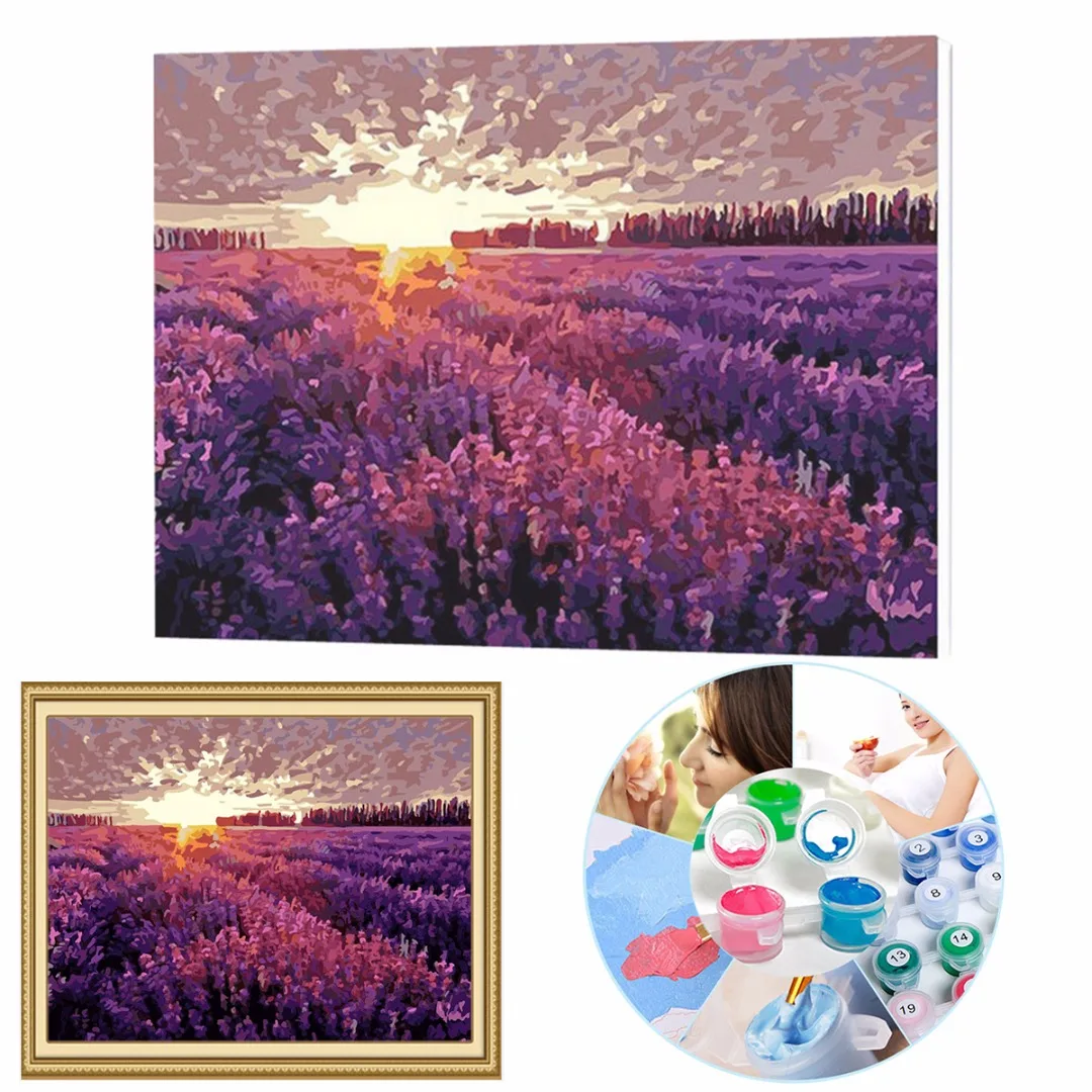 2018 Newest 40*50cm Dream Provence DIY Paint By Number Kits On Canvas Digital Oil Painting