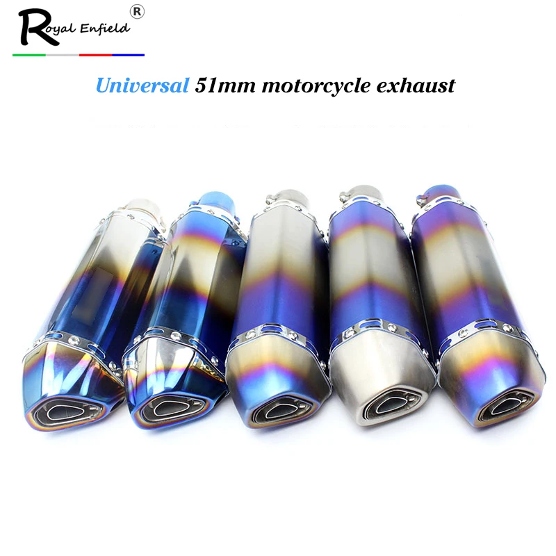 

36-51mm Universal Motorcycle Exhaust Modified Muffler Pipe Scooter Pit Bike Dirt Motocross For Yamaha R1 ER6N CBR250R