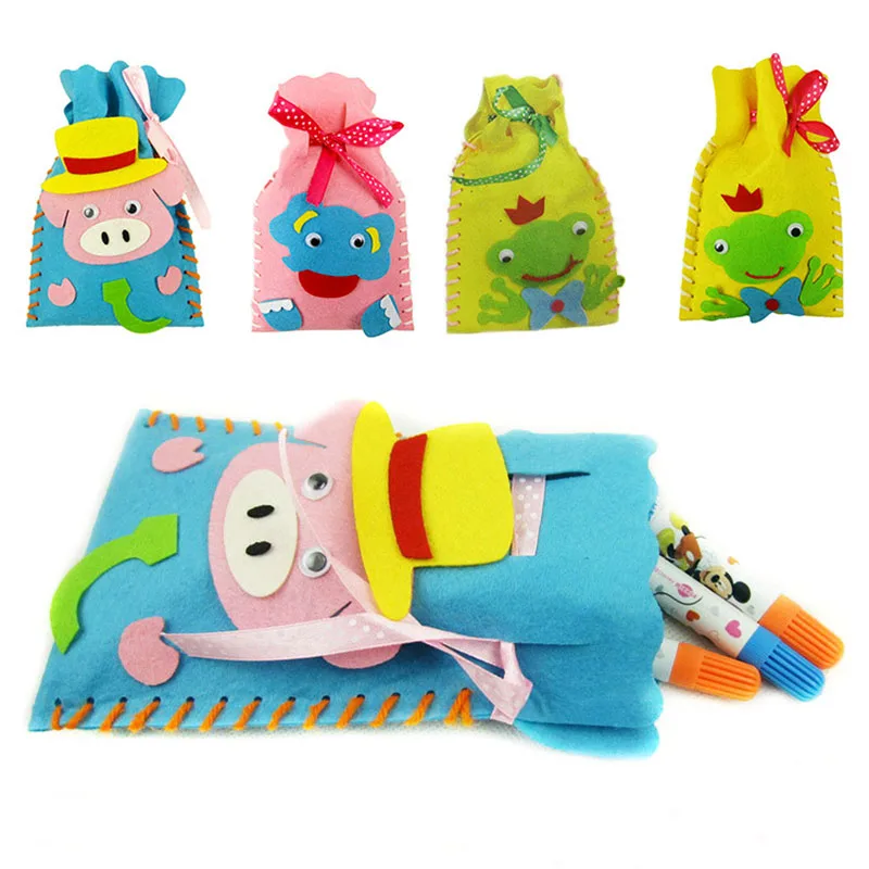 

Cloth Pocket DIY Cartoon Non-woven Paste Materials Kindergarten Puzzle Handmade Toys for Kids