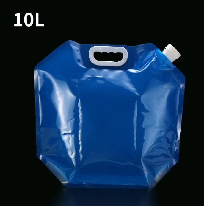 Blue 10L Новая Складная полиэтиленовая сумка для воды безвкусное безопасное уплотнение портативный контейнер для питьевой воды сумка для хранения выживания для кемпинга пеших прогулок 3 размера - Цвет: Blue 10L