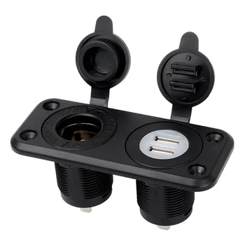 をjtron車のシガーライターアダプタ防水デュアル/シングル5v 2.1A 20Aデュアルusbパネル用ledオートバイ車ボートマリン