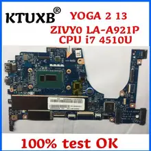 Материнская плата KTUXB ZIVY0 LA-A921P для lenovo YOGA 2 13, материнская плата для ноутбука, процессор i7 4510U, 8 Гб ОЗУ, DDR3, тестовая работа