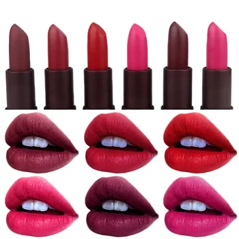 

12 Colors Matte Lipstick Maquiagem Pigment Long Lasting Lip Gloss Moisturizing Lip Stick Cosmetic Sexy Red Pink Lips Makeup C004