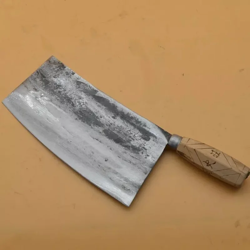 Ручной Кованый нож шеф-повара, плакированный стальной кованый китайский Кливер, Профессиональные Кухонные ножи, инструмент для нарезки мяса и овощей - Цвет: Chef knife