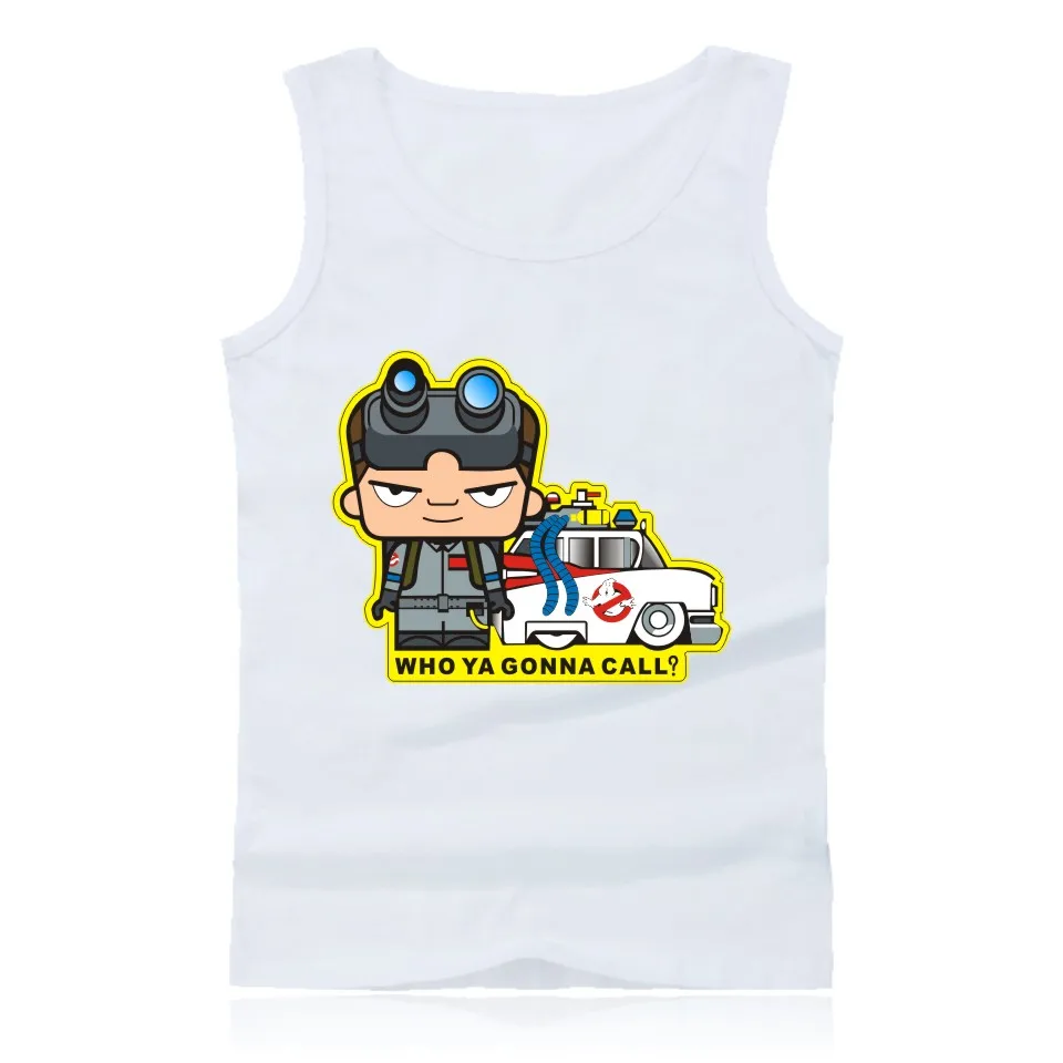 Фильм «Охотники за привидениями» майка без рукавов мужская летняя белая забавная майка для игры в РПГ Топ для мужчин Бодибилдинг мультфильм Модный повседневный жилет 4XL