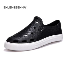 Горячее предложение Лето г. мужские сандалии модные перфорированные открытые туфли; дышащие пляжные шлепанцы eva Массажная обувь для влюбленных пар, унисекс, сандалии