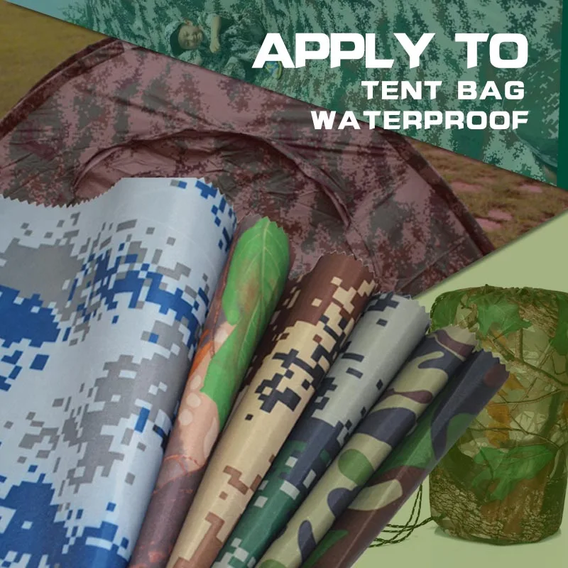

size 100cm*150cm 420D Oxford cloth camouflage printed silver waterproof fabrics outdoor tents, awning, carport fabric