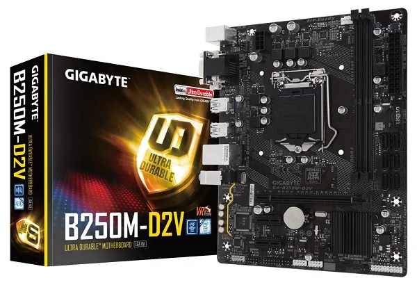 

Gigabyte GA B250M D2V M-ATX Intel B250/DDR4/Double Channels/SSD/32G/USB3.1/STAT3.0/New/Can support i7 7700K cpu/ LGA 1151