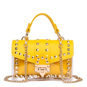 

2019 Design Luxury Brand Women Transparent Bag Clear PVC Jelly Small Totes Messenger Bags Female Crossbody Shoulder Bags