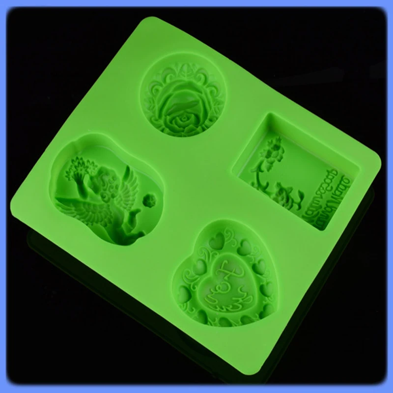 DIY four different kinds of silicone soap mold silicone soap mold silicone cake mold