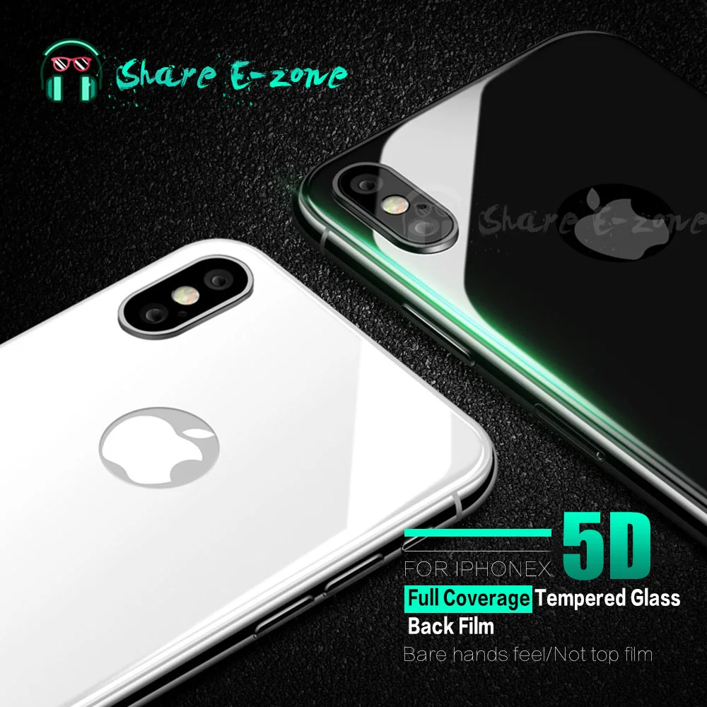 

Shareezone 5D Curved Back Screen Protector For iPhone X 10 Rear Tempered Glass For iPhone 8 7 Plus X Full Cover Toughened Flim