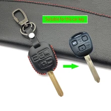Latest Genuine Leather Car Remote Control Car Key Chain Case Cover For Toyota Tarago RAV4 Corolla
