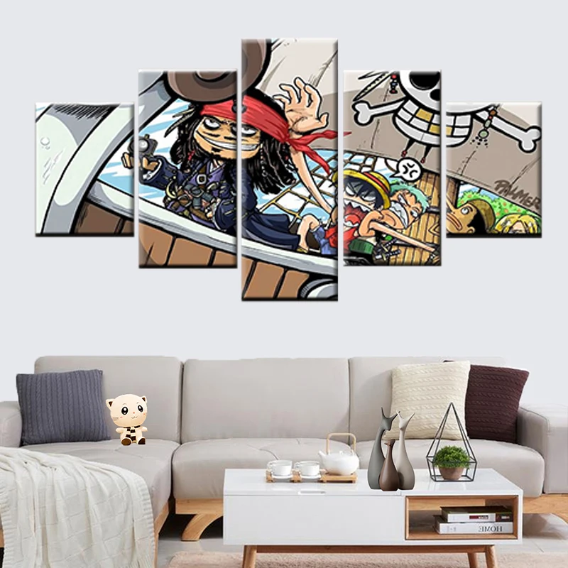 

HD Print Picture 5 Panel Nordic Poster Animation Dragon Ball Painting on Canvas Living Room Wall Art Deco Modular Frame
