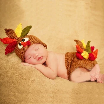 

2019 New Mixed Color Flower Style Newborn Photography Outfits Photo Prop Wool Knit Crochet Clothes