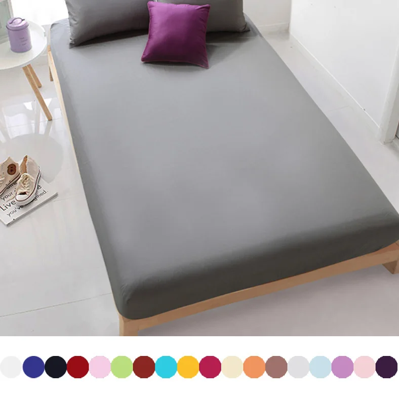 1 piece Cotton Solid 600TC bed sheet,grey fitted sheet bedding sheets
