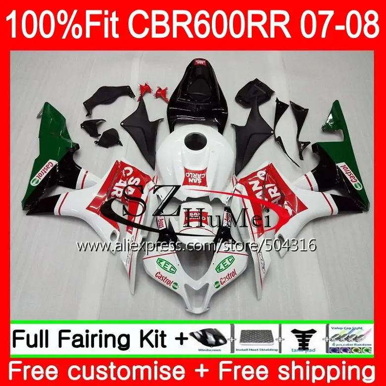 

Injection For HONDA CBR 600 RR 07 08 CBR white black 600RR 600F5 52SH13 CBR600RR CBR600F5 F5 07 08 CBR600 RR 2007 2008 Fairings